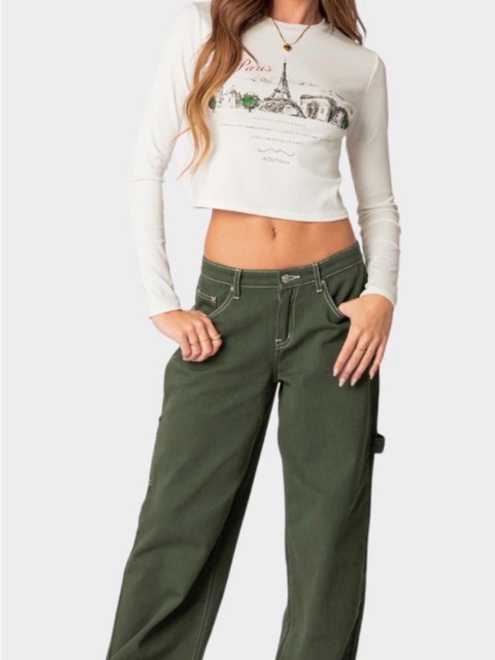 NWT EDIKTED Brenda Low Rise Carpenter Jeans size S